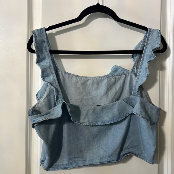 Blue ruffle crop top - Picture 3 of 3